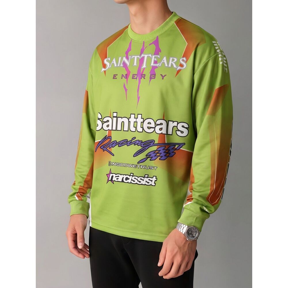 Saint Tears Energy Racing Oversized Long Sleeve Shirt NWT Mens Size Large